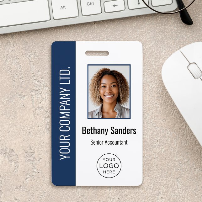 Custom Employee Photo, Logo, Name Blue Ausweis (Von Creator hochgeladen)