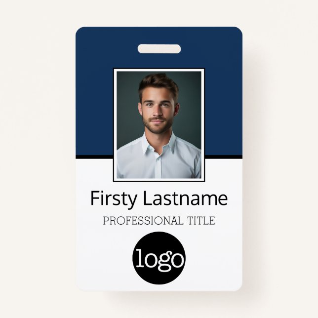Custom Employee Photo Logo Name - Same Both Sides Ausweis (Vorderseite)