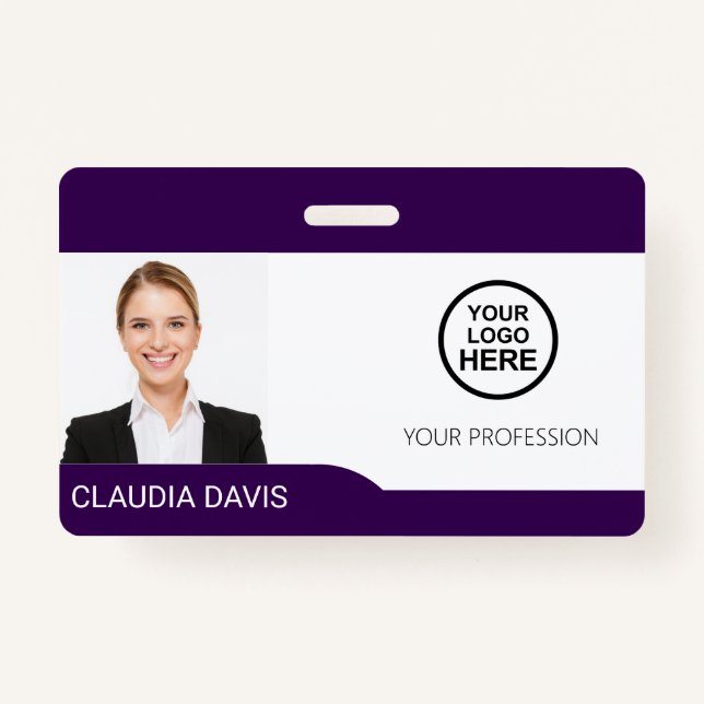 Custom Employee Photo,Name , Logo, Bar Code, Badge Ausweis (Vorderseite)