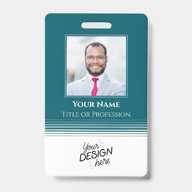 Custom Employee, Photo, Name, Title, Logo, Barcode Ausweis (Vorderseite)