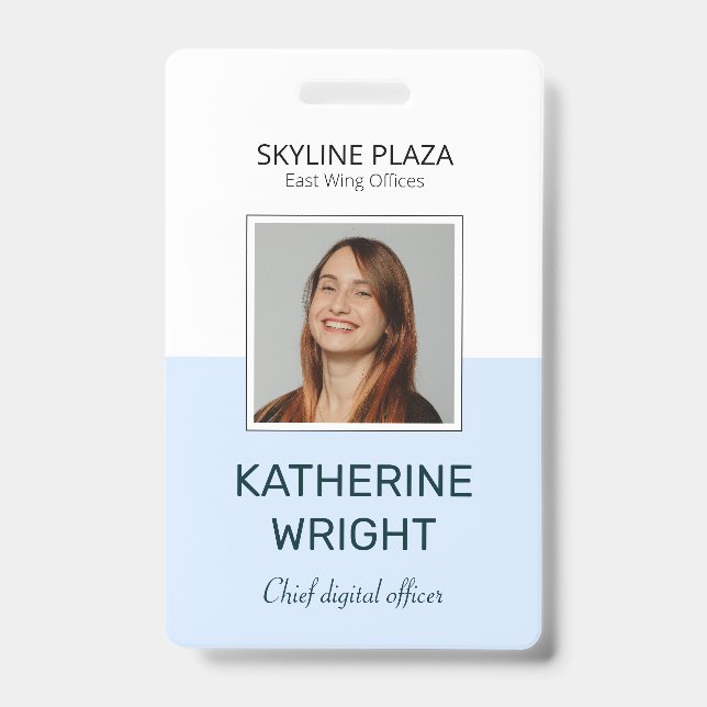 Custom Employee Photo Square ID Name Ausweis (Vorderseite)