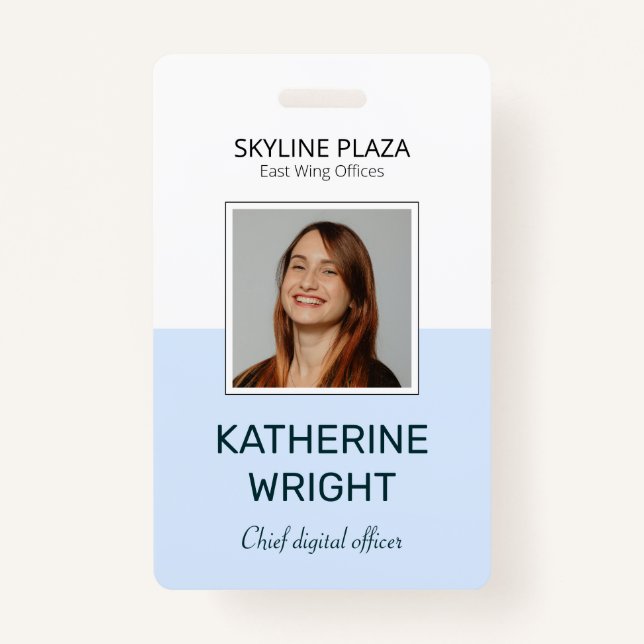 Custom Employee Photo Square ID Name Ausweis (Vorderseite)