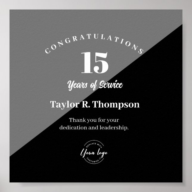 Custom Employee years of service recognition logo Poster (Vorne)