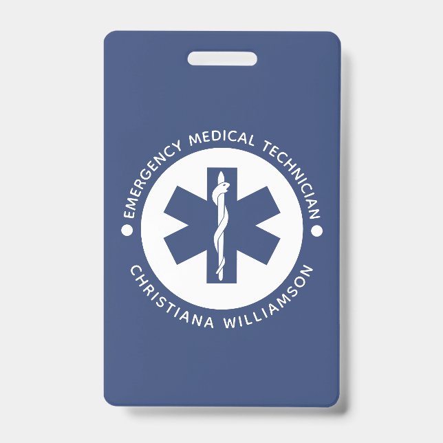 Custom EMT Symbol Emergency Medical Technician Ausweis (Vorderseite)