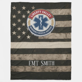 Custom EMT Thin White Line Blanket Fleecedecke