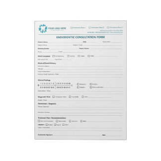 Custom Endodontic Consultation Form Notizblock