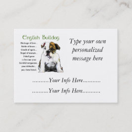 Custom English Bulldog-Visitenkarten Visitenkarte