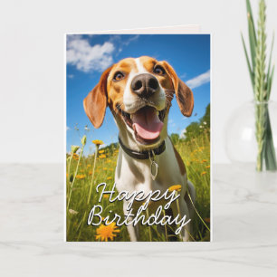 Custom English Foxhound Birthday Card Dankeskarte