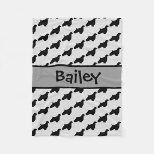 Custom English Springer Spanel Dog Silhouette Fleecedecke