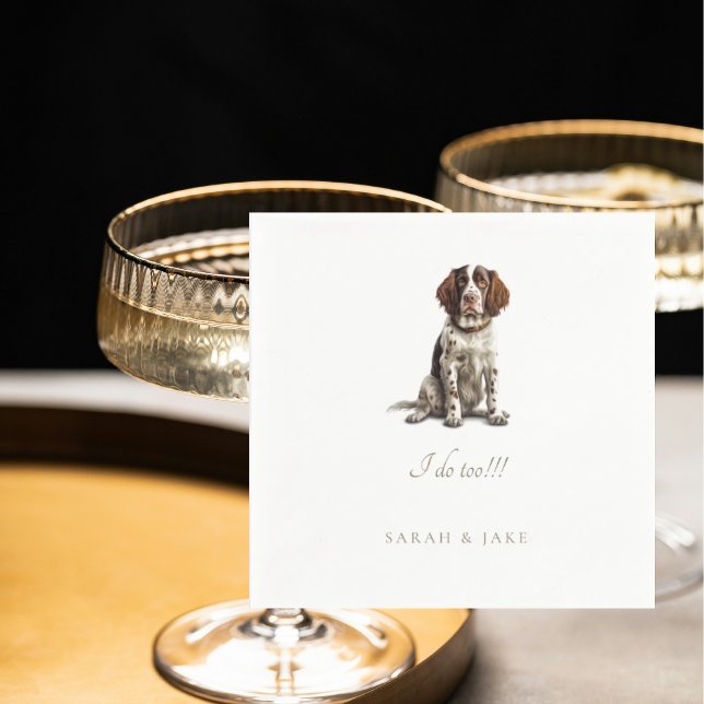 Custom English Springer Spanish Pet Wedding Serviette (Von Creator hochgeladen)