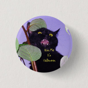 Custom Engry and Grumpy Halloween schwarze Katze Button