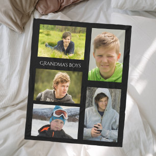 Custom Enkelkinder Fotos Großmutter Großmutter Fleecedecke