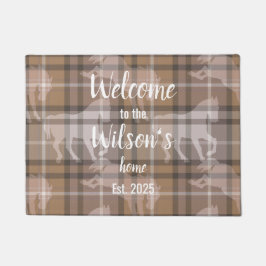Custom Equestrian Tartan Family Welcome doormat Fußmatte
