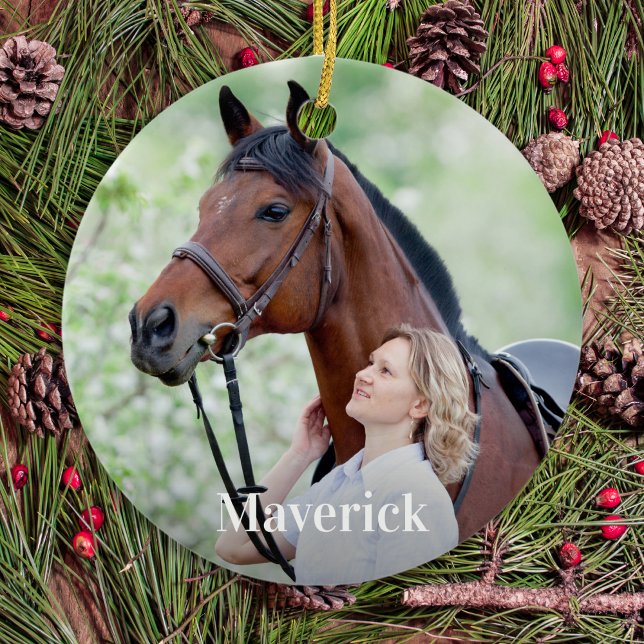 Custom Equine Foto Horse Lover Personalisiert Keramik Ornament (Von Creator hochgeladen)