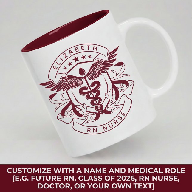Custom ER Nurse Mug Graduation Gift for RN Nurse Zweifarbige Tasse (Personalized Medical Mug Gift for Future RN, ICU Nurse, ER Nurse, RN Nurse, Doctor, or Class of 2026)