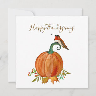 Custom Erntedank Hummingbird und Pumpkin Karte