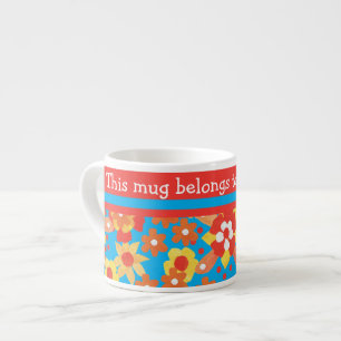 Custom Espresso Tasse: Ditsy Orange Blume Espressotasse