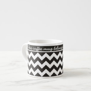 Custom Espresso Tasse, Schwarz und Weiß Chevrons Espressotasse