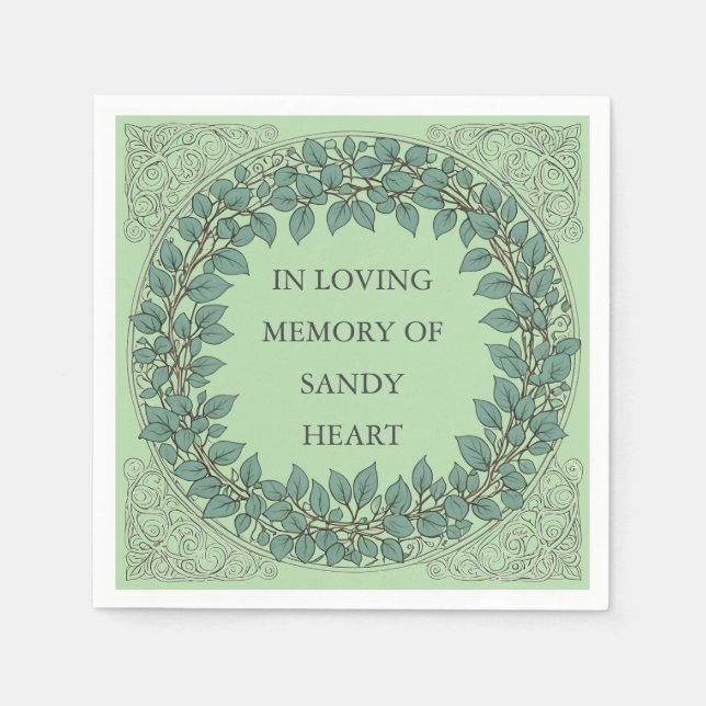 Custom Eukalyptus Funeral - Elegantes Memorial Serviette (Vorderseite)