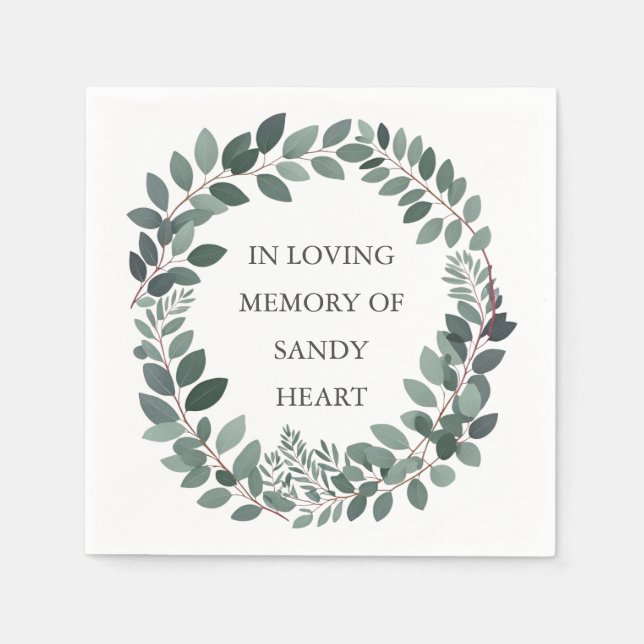 Custom Eukalyptus Funeral - Elegantes Memorial Serviette (Vorderseite)