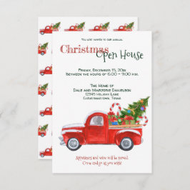 Custom Event Christmas Open House Red Truck Trendy Einladung