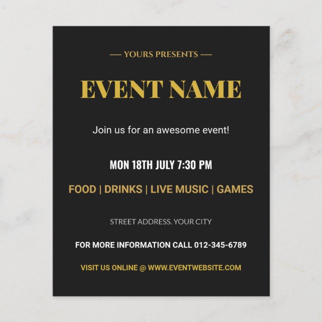 Custom Event Name Party & Concert Design Flyer (Vorne)