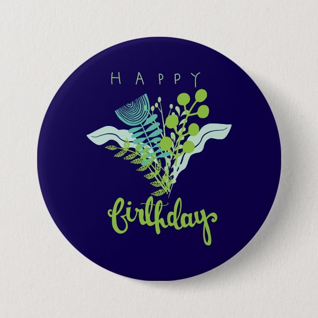 Custom Evergreen Design für Geburtstage Button (Vorderseite)