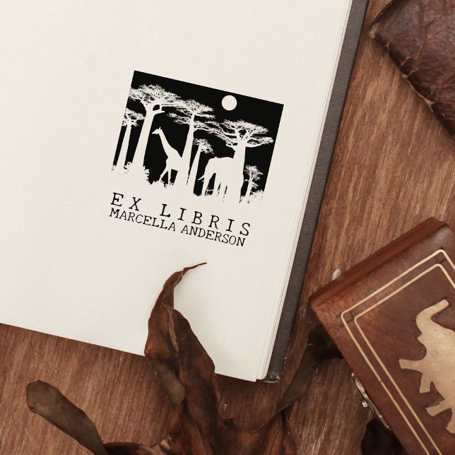 Custom Ex Libris, African Animals Forest Book Gummistempel (Von Creator hochgeladen)