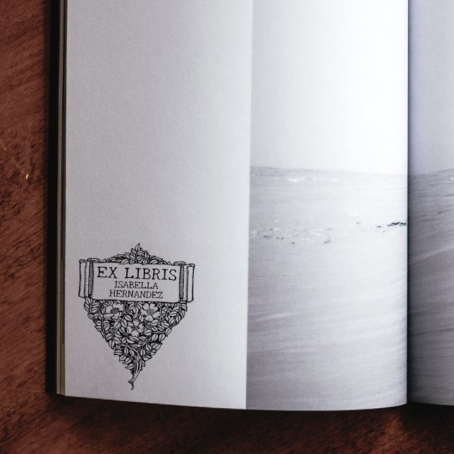 Custom Ex Libris, Blumenbuch Gummistempel (Von Creator hochgeladen)