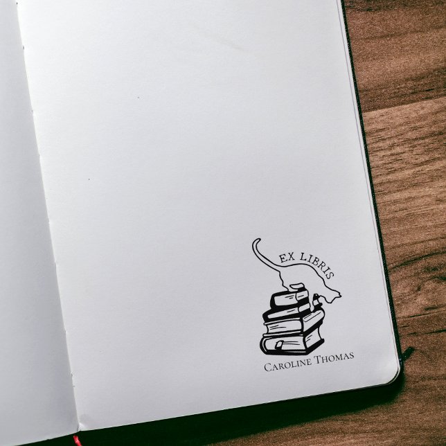 Custom Ex Libris, Library Niedlich Cat Book Gummistempel (Von Creator hochgeladen)