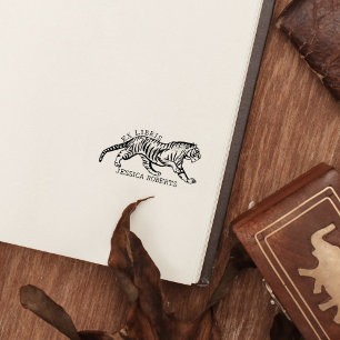Custom Ex Libris, Tiger Book Gummistempel