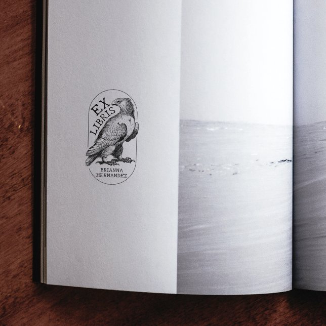 Custom Ex Libris Vintager Adler, Buch Gummistempel (Von Creator hochgeladen)