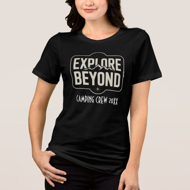 Custom Explore Beyond Camping Crew 2026 Tri-Blend Shirt (Vorderseite)