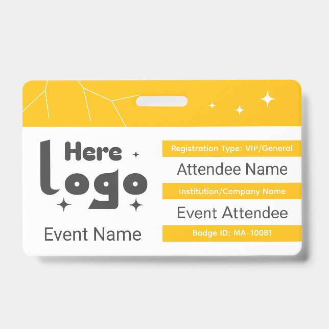 Custom Expo Badge ID With QR Code and Logo Ausweis (Vorderseite)