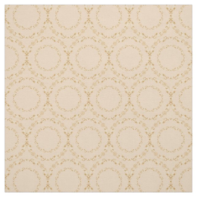 Custom Fabrics Champagne & Gold Blumenkreis Stoff (Muster)