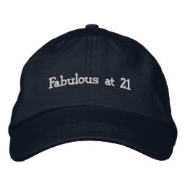 Custom Fabulous at 21 Celebrate Birthday Look Navy Bestickte Baseballkappe