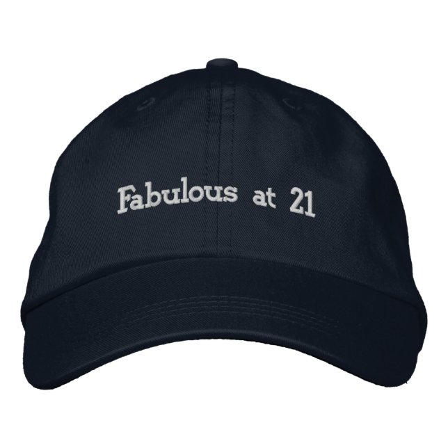 Custom Fabulous at 21 Celebrate Birthday Look Navy Bestickte Baseballkappe (Vorderseite)