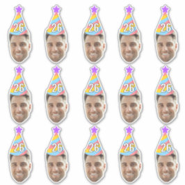 Custom Face 20th 30th 40th 50th 60th 70th Birthday Aufkleber