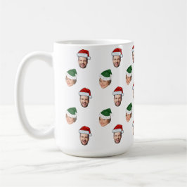 Custom Face 2 Fotos Weihnachtsmannmütze Weihnachts Kaffeetasse