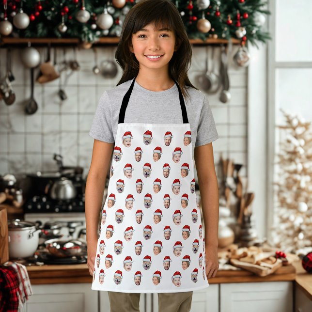 Custom Face Apron, Santa Hat 4 Photos Christmas Schürze (Von Creator hochgeladen)