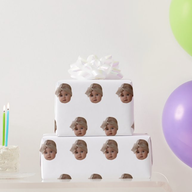 Custom Face Birthday Party Custom Baby Foto Gesche Geschenkpapier (Partygeschenke)