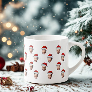 Custom Face Foto Weihnachtsmannmütze Weihnachtsges Espressotasse