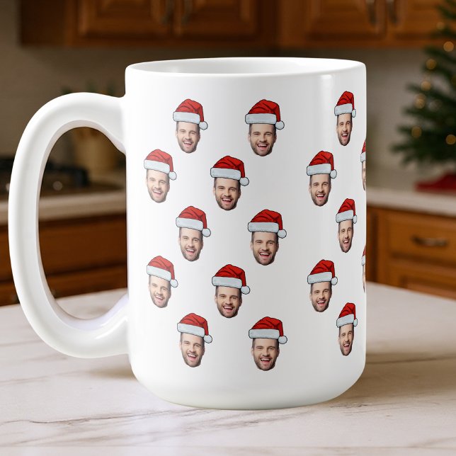 Custom Face Foto Weihnachtsmannmütze Weihnachtsges Kaffeetasse (Von Creator hochgeladen)