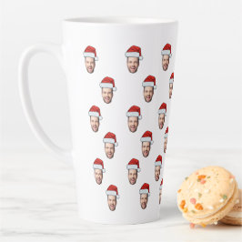 Custom Face Foto Weihnachtsmannmütze Weihnachtsges Milchtasse