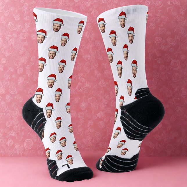 Custom Face Foto Weihnachtsmannmütze Weihnachtsges Socken (Von Creator hochgeladen)