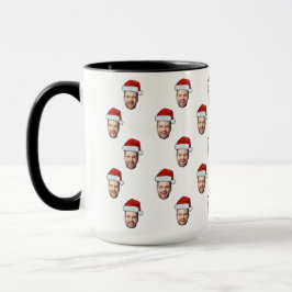Custom Face Foto Weihnachtsmannmütze Weihnachtsges Tasse