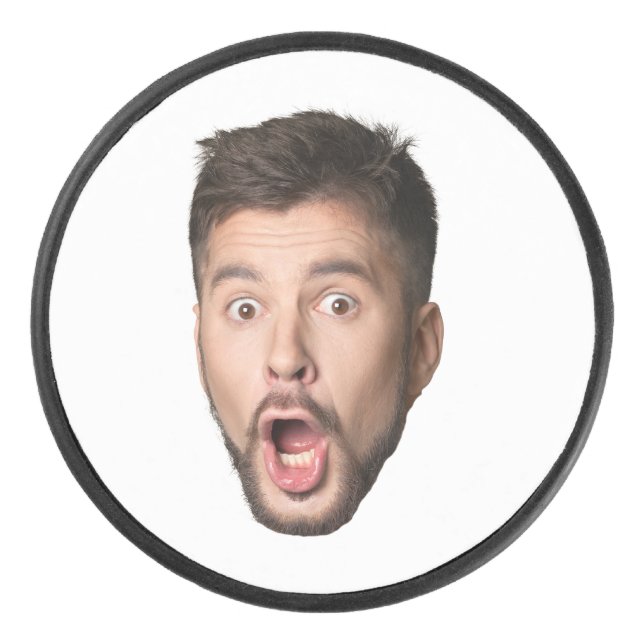 Custom Face Funny Beer Bachelor Party Personalized Eishockey Puck (Vorderseite)
