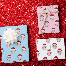 Custom Face Gift Wrap, Santa Claus Hat Gesicht Geschenkpapier Set