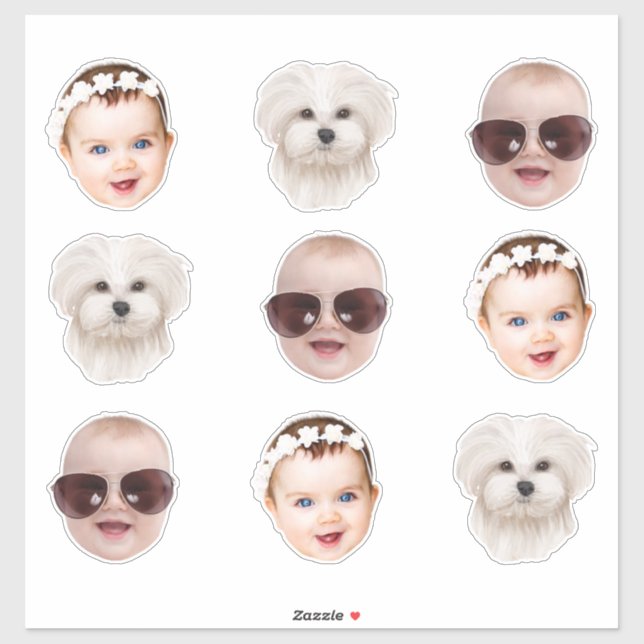 Custom Face Hochzeit Bachlerotte Abschluss 30. Aufkleber (Blatt)