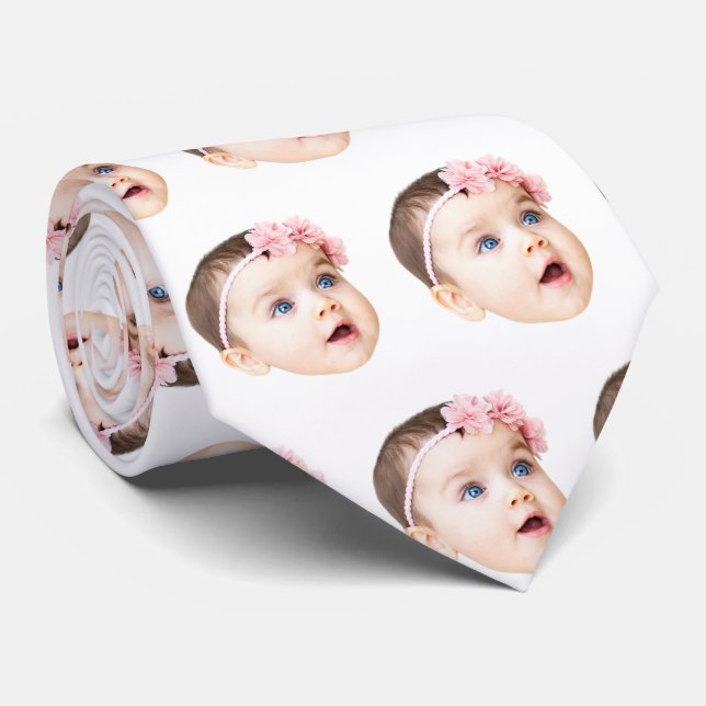 Custom Face Necktie Custom Logo Neck Tie Fathers  Krawatte (Gerollt)